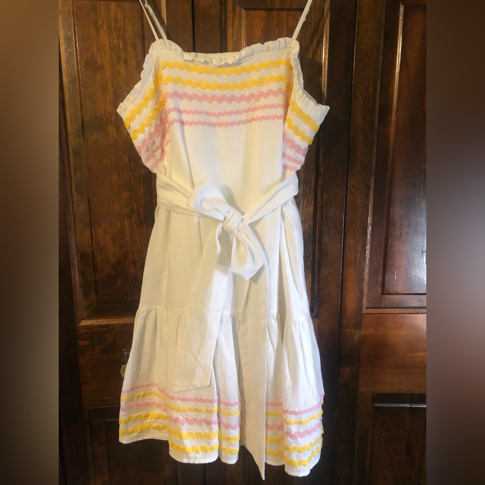Lisa Marie Fernandez Target NWOT Ric Rac A Line Swing Dress White Ruffles